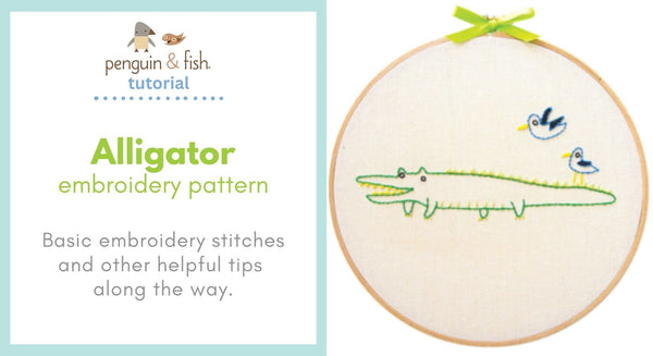 Alligator Embroidery Pattern - stitching tips and tricks