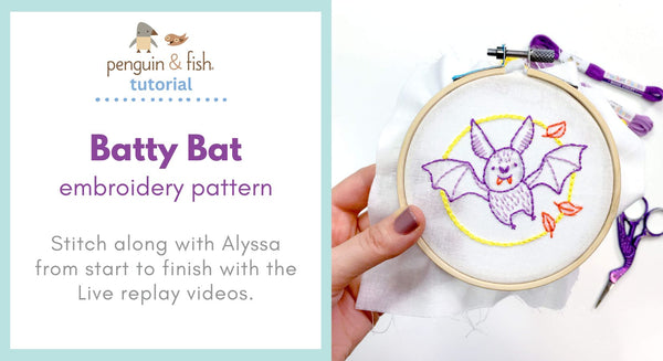 Batty Bat Embroidery Pattern - stitching tips and tricks