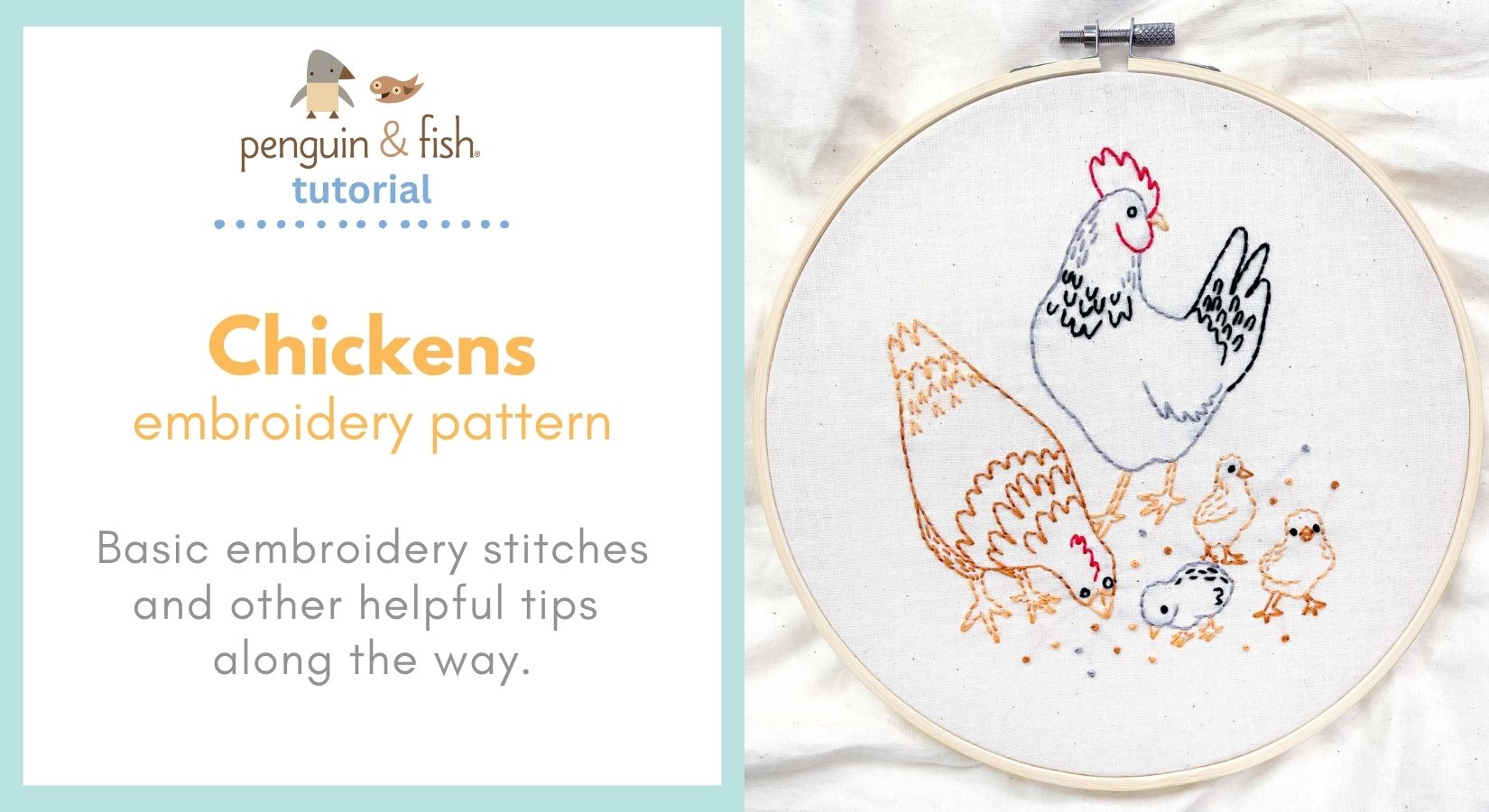 Chickens Embroidery Pattern stitching tips and tricks