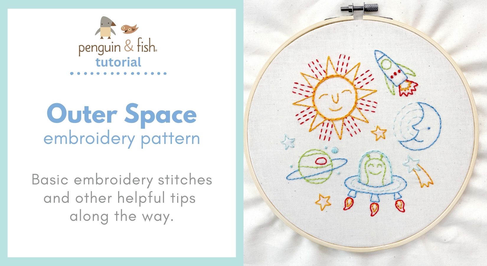 Outer Space Embroidery Pattern stitching tips and tricks