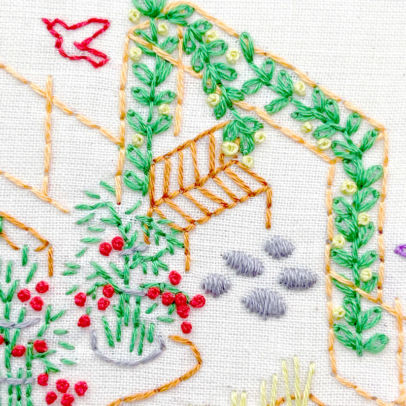 Garden embroidery kit