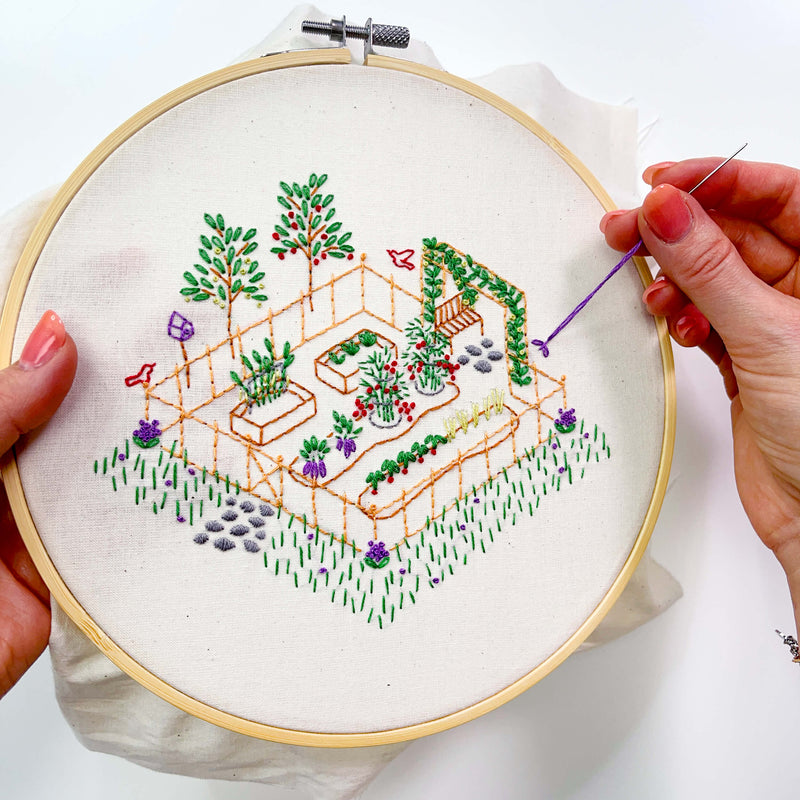 Garden embroidery kit