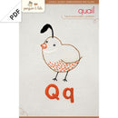 Qq Quail embroidery pattern - PDF