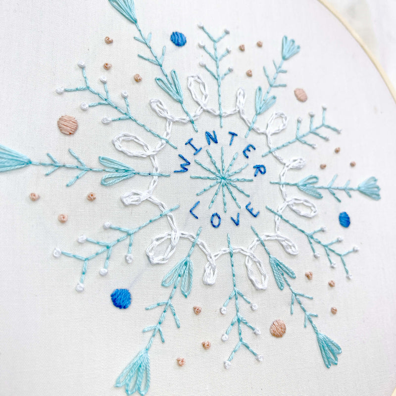 Winter Love Snowflake embroidery kit