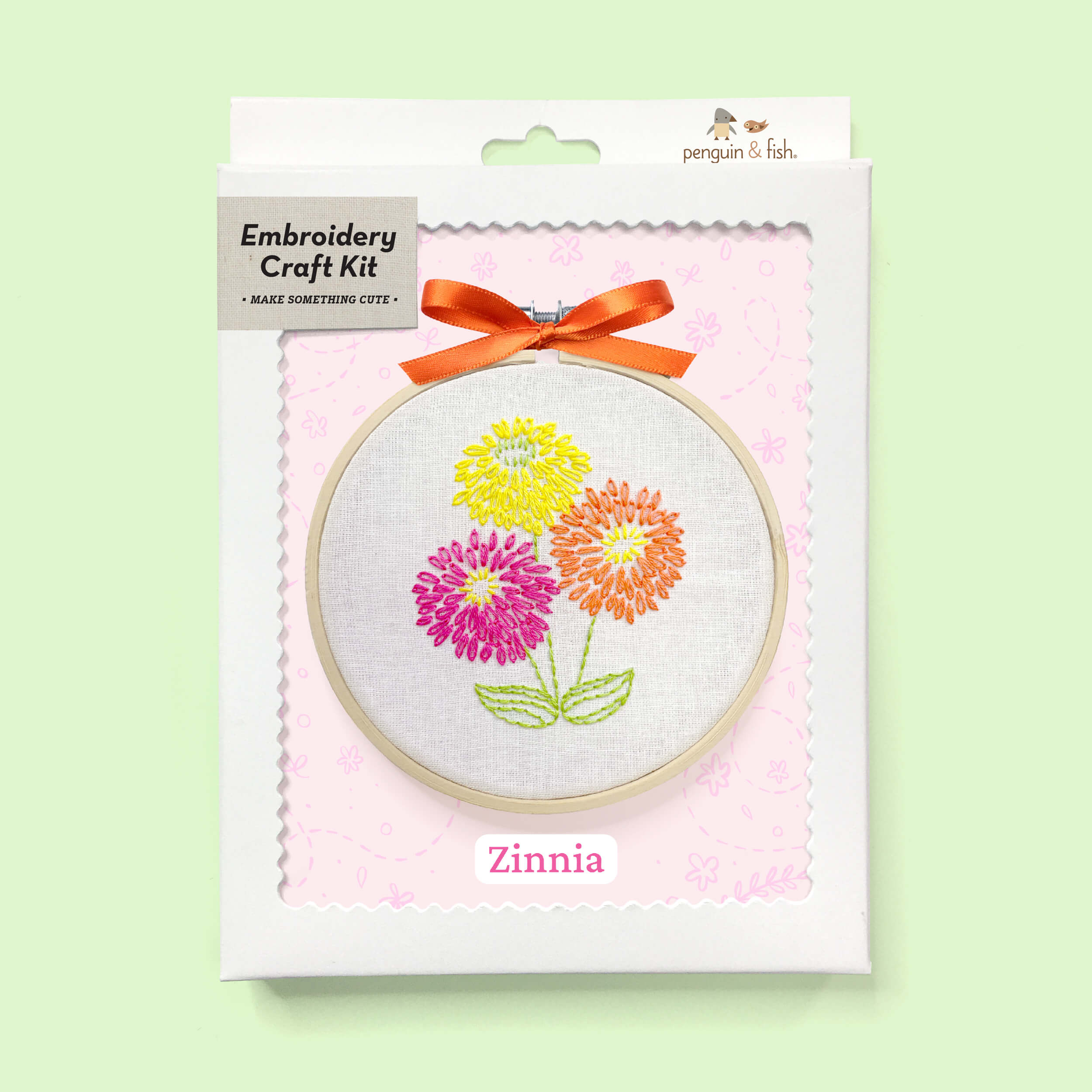 Zinnia Floral Embroidery Kit - Gather Goods Co.