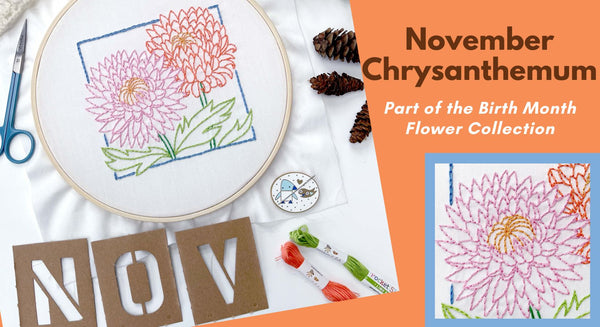 November Chrysanthemum Embroidery Pattern