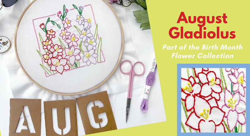 August Gladiolus Embroidery Pattern