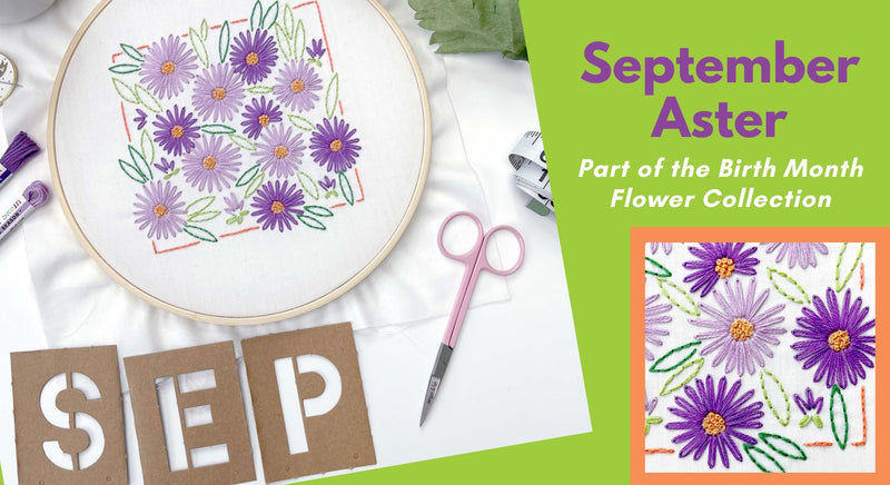 September Aster Embroidery Pattern