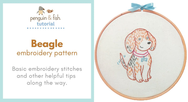 Beagle Embroidery Pattern - stitching tips and tricks