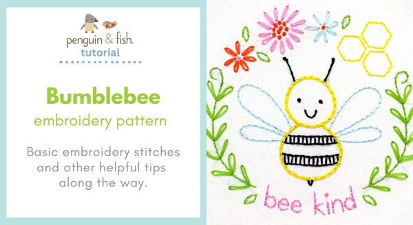 Bumblebee Embroidery Pattern - stitching tips and tricks