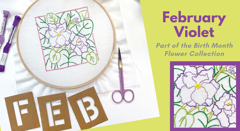 February Violet Embroidery Pattern