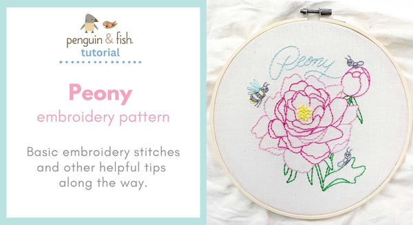 Peony Embroidery Pattern - stitching tips and tricks