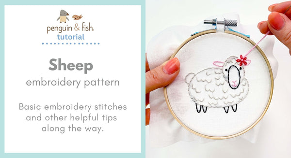 Sheep Embroidery Pattern - stitching tips and tricks