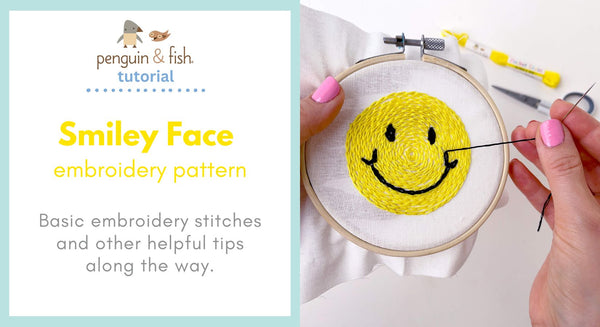 Smiley Face Embroidery Pattern - stitching tips and tricks