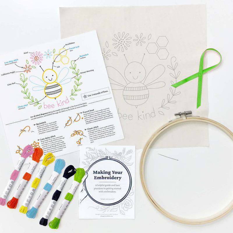 Bee Happy Embroidery Kit Bundle