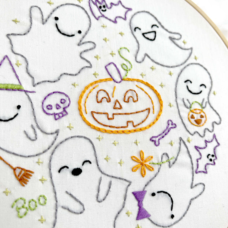 Ghost Friends embroidery kit