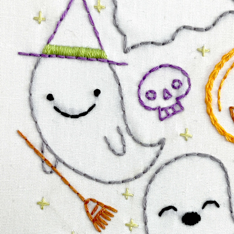 Ghost Friends embroidery kit