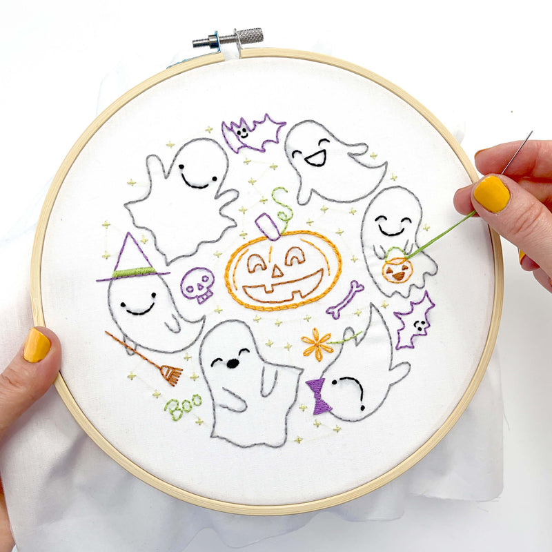 Ghost Friends embroidery kit