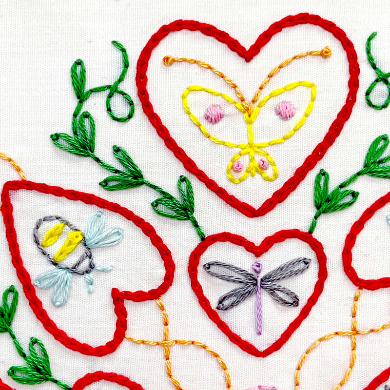 Heart Garden embroidery kit