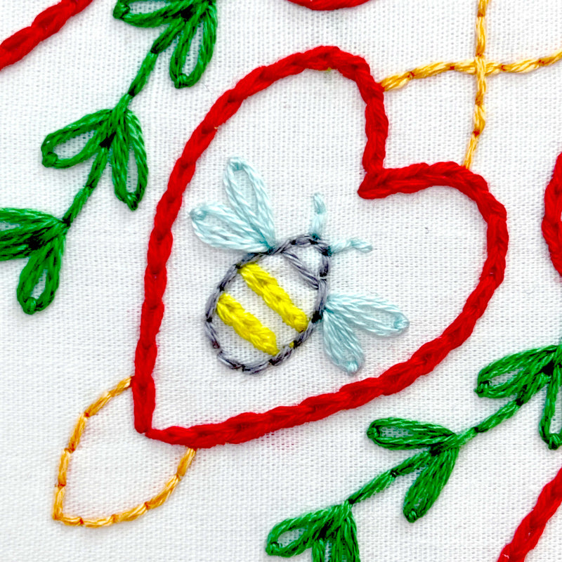 Heart Garden embroidery kit