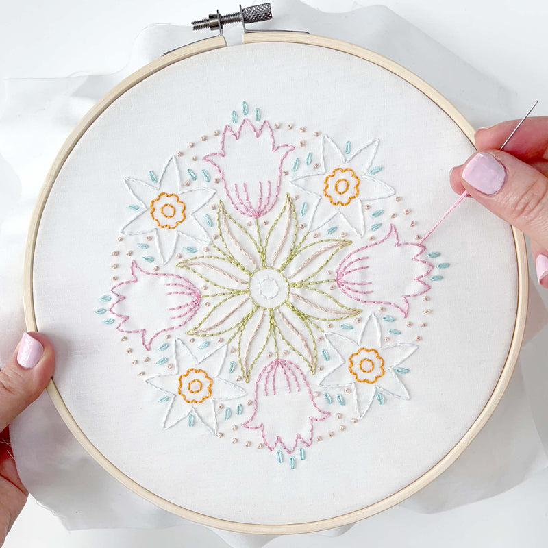 Spring Blooms embroidery kit