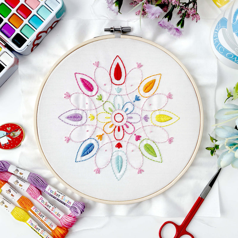Rainbow Kaleidoscope embroidery kit
