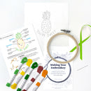 Pineapple 4-inch embroidery kit