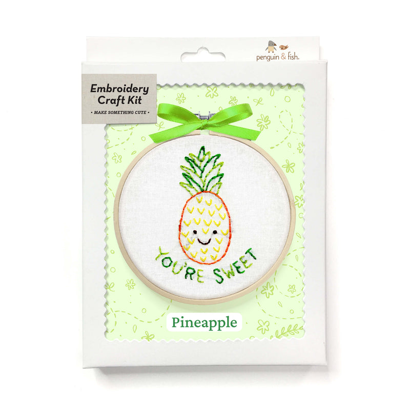 Pineapple 4-inch embroidery kit