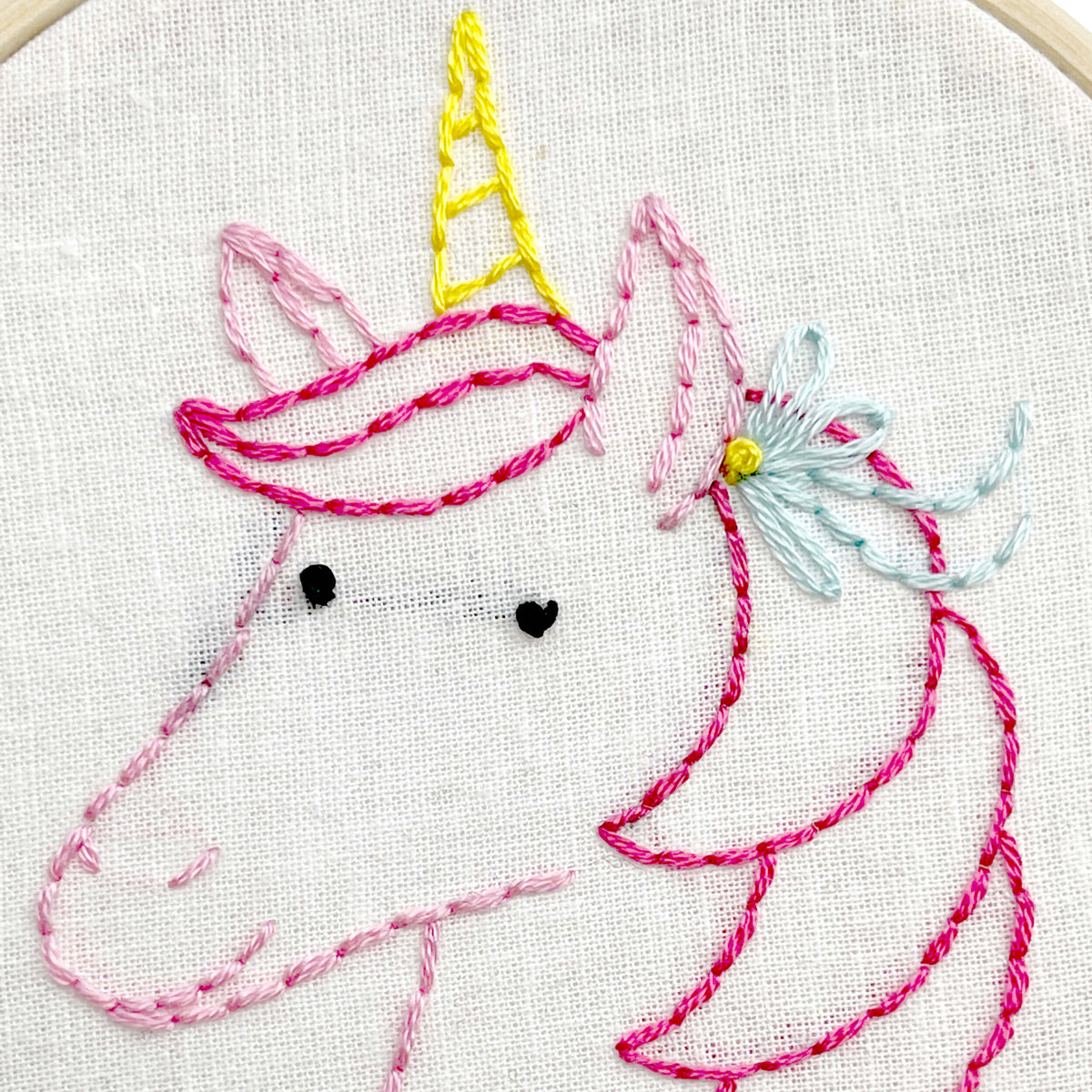 Unicorn 4-inch embroidery kit display picture 1