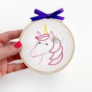 Unicorn 4-inch embroidery kit