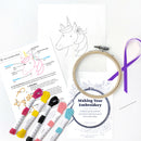 Unicorn 4-inch embroidery kit