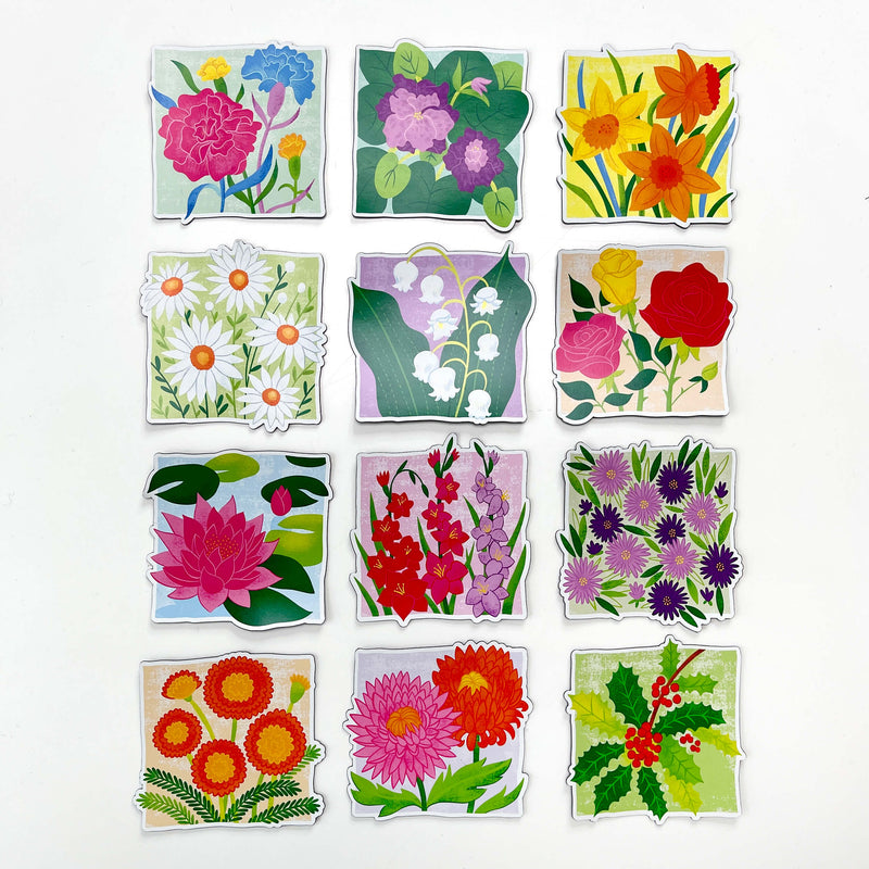 Birth Flower Magnet Bundle - 12 Months