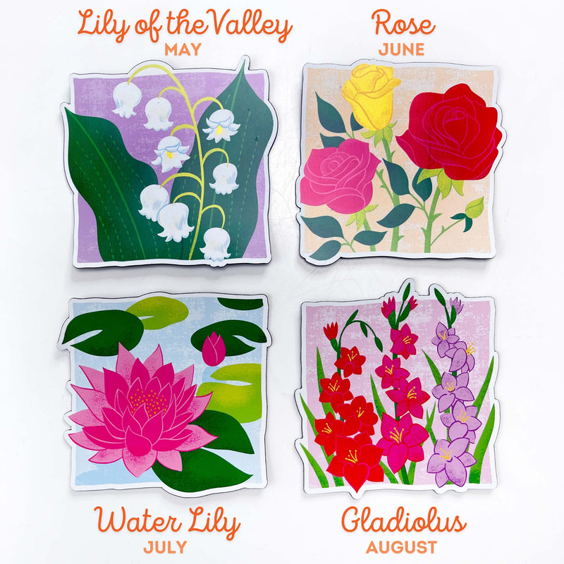 Birth Flower Magnet Bundle - 12 Months