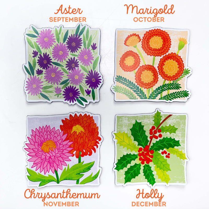 Birth Flower Magnet Bundle - 12 Months