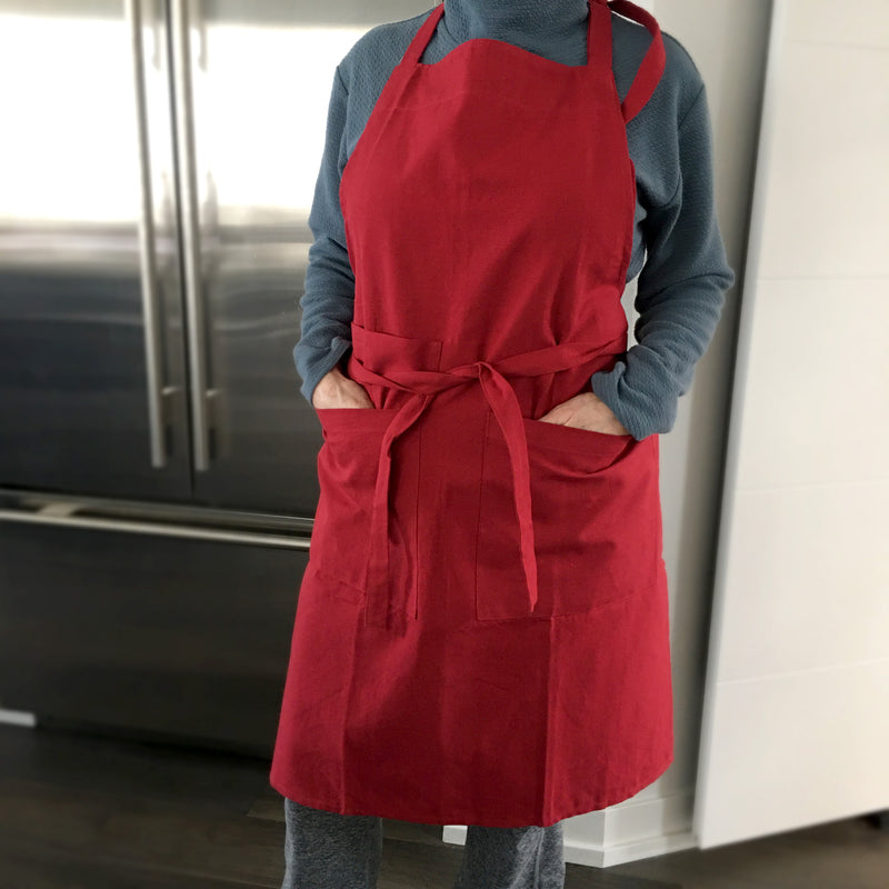 Apron with large pockets - sage