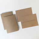 Blank kraft paper card and envelope - set of 2