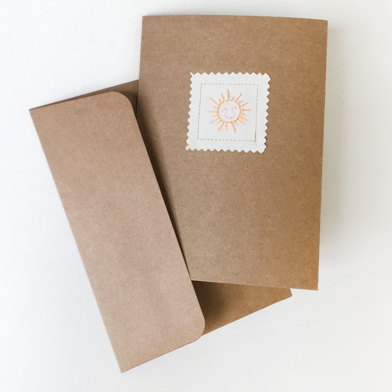 Blank kraft paper card and envelope - set of 2