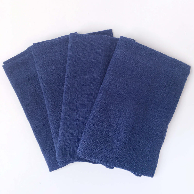 Navy cloth napkins - set of 4