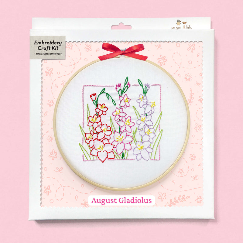 August Gladiolus embroidery kit