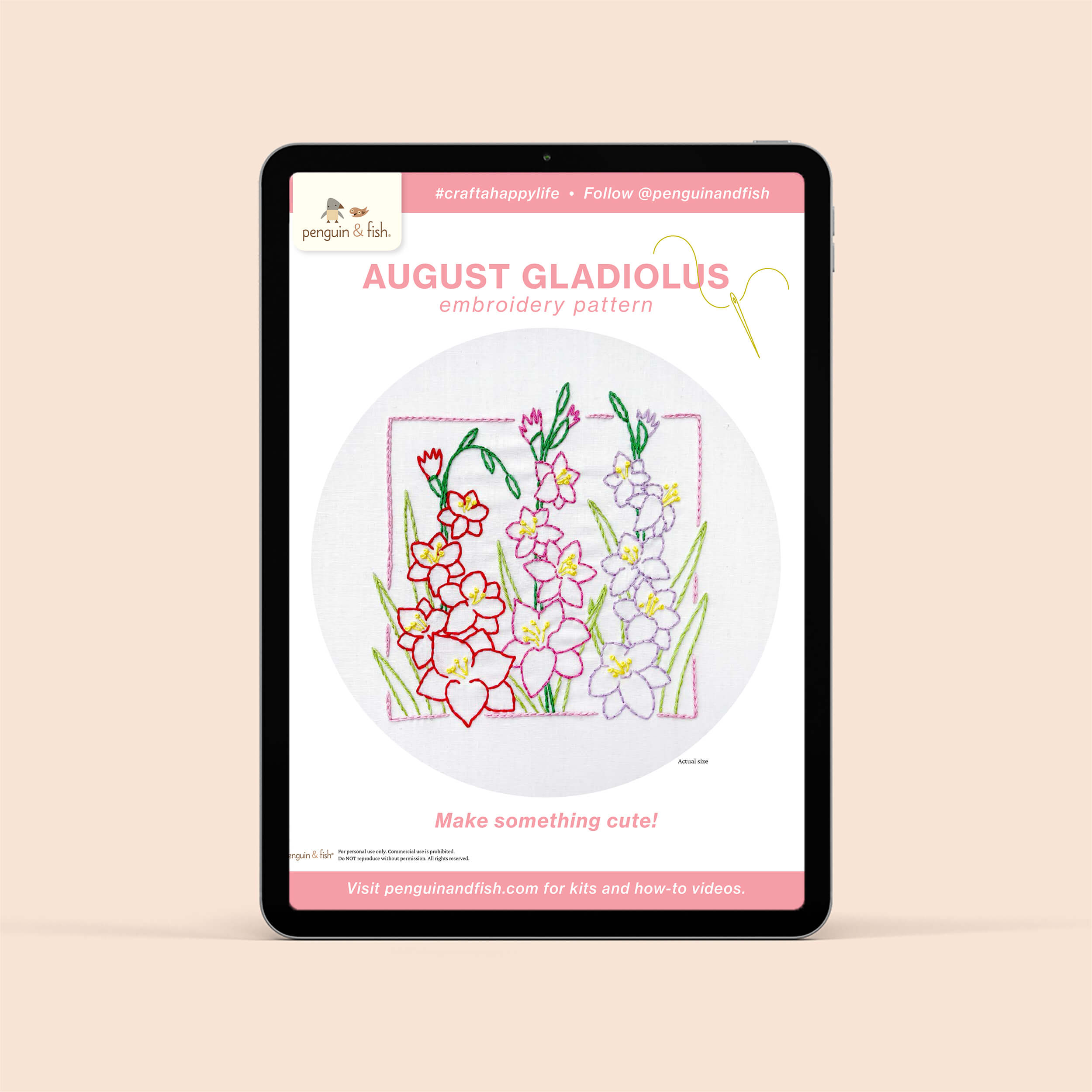 August Gladiolus - PDF pattern
