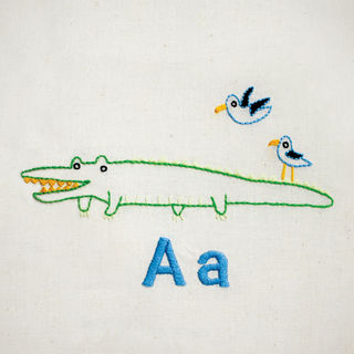 Aa Alligator embroidery pattern - iron-on