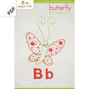 Bb Butterfly embroidery pattern - PDF