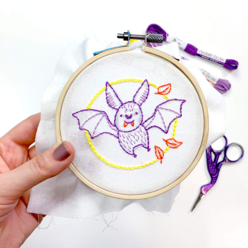 Batty Bat embroidery kit
