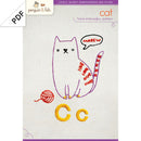 Cc Cat embroidery pattern - PDF