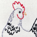 Chickens embroidery kit