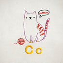 Cc Cat embroidery pattern - iron-on