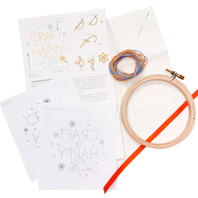 "Craft a Happy Life" embroidery kit