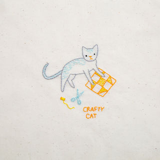 Crafty Cat embroidery pattern - iron-on