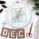 December Holly embroidery kit