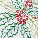 December Holly embroidery kit